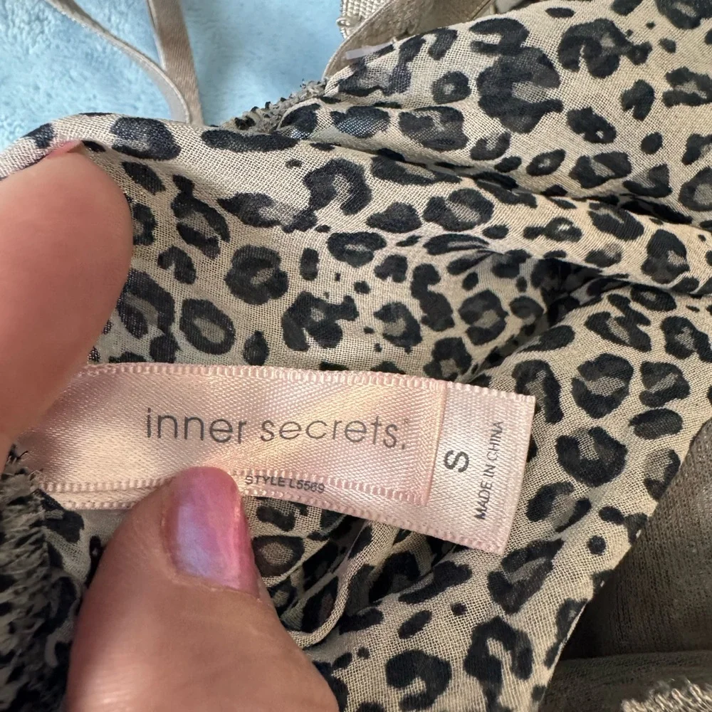 Inner Secrets Babydoll Set Sexy gray animal print size S NWT
